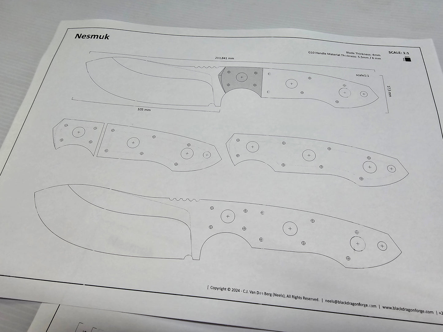Nesmuk Knife Template