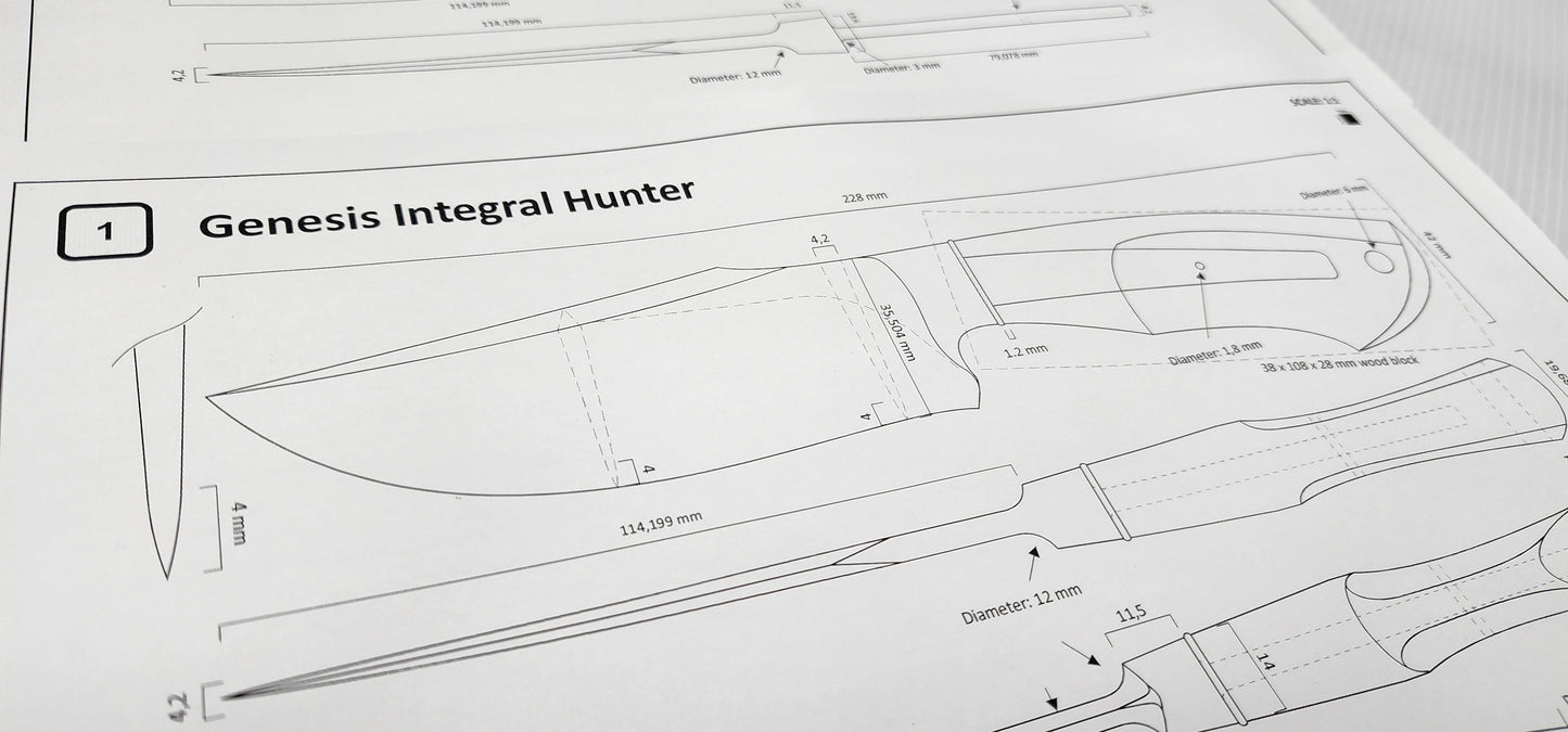 Genesis Integral Hunting Knife Template